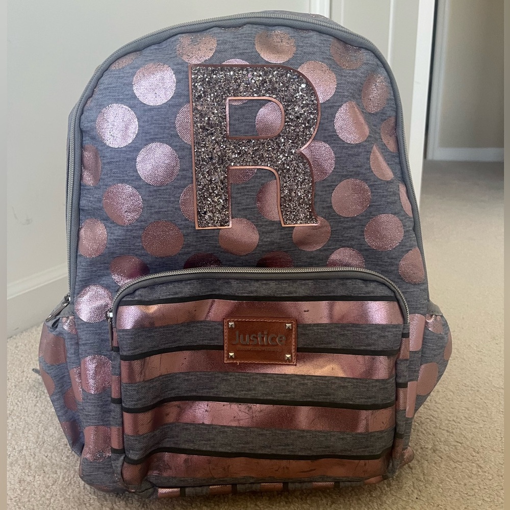 justice girl’s initial backpack